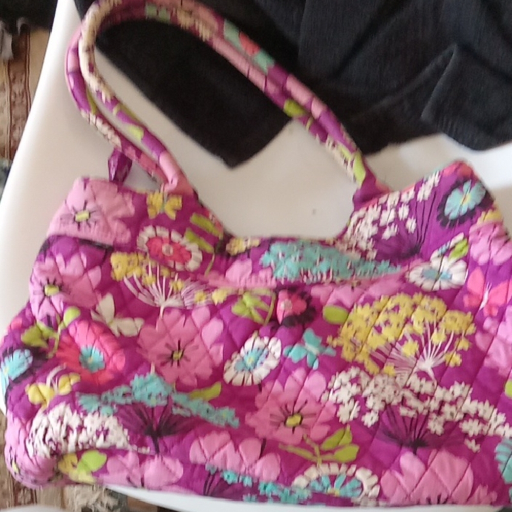Vera Bradley Purple and Pink Quilted Shoulder Bag